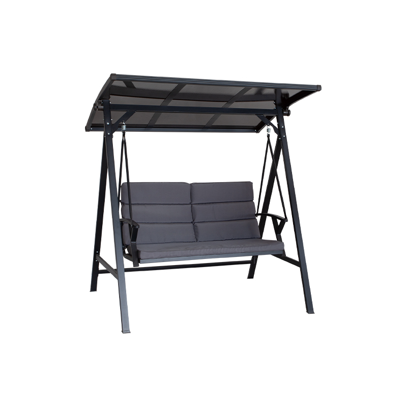 2 Seat Iron Slat Sitting Board Porch Swing PC Sun Board With Canopy