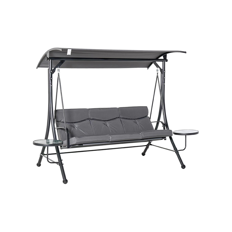 With Glass Table Oxford Cloth Seat Multifunctional 3 Seat Porch Swing