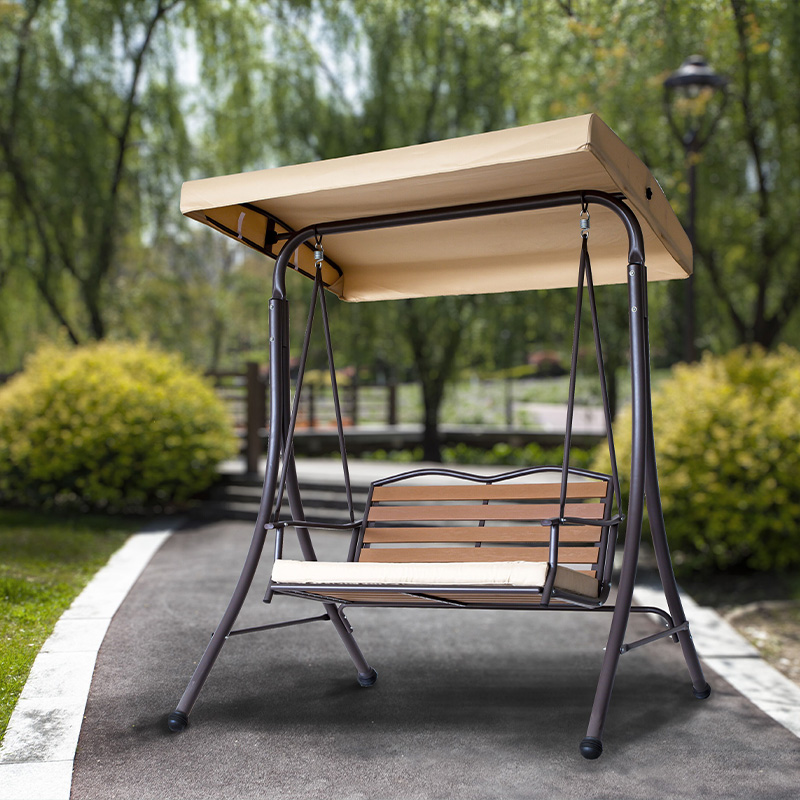 WPC Seat With Canopy 2 Seat Porch Swing Chair
