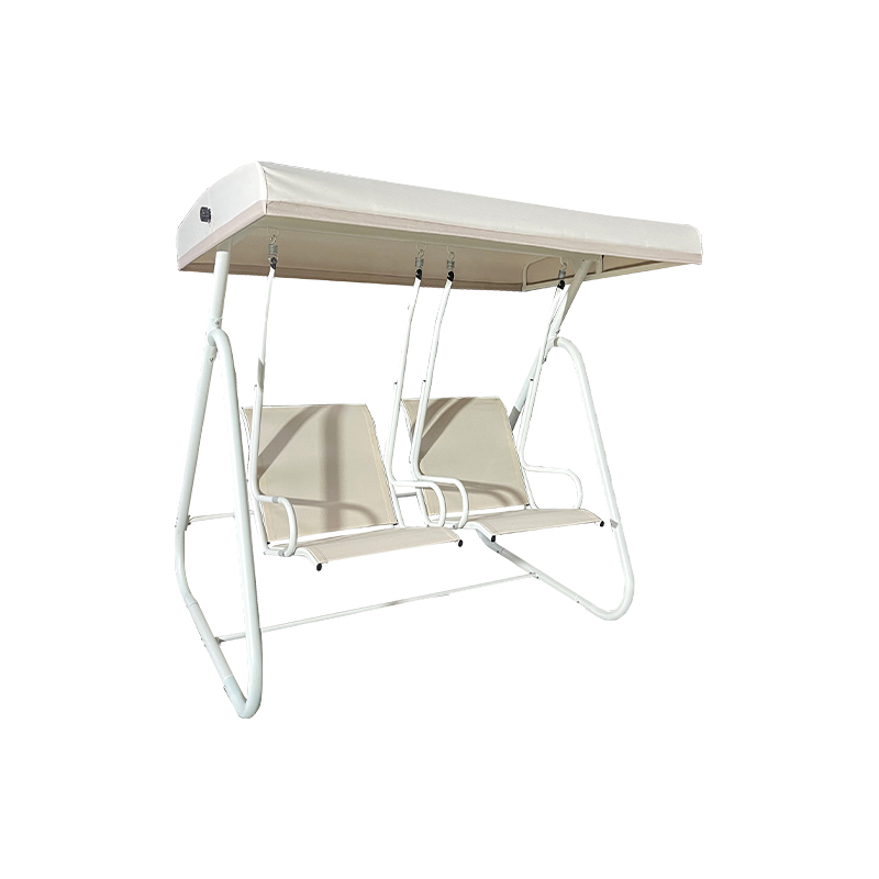 Textilene Seat Panel Round Tube Stand 2 Seat Outdoor Porch Swing